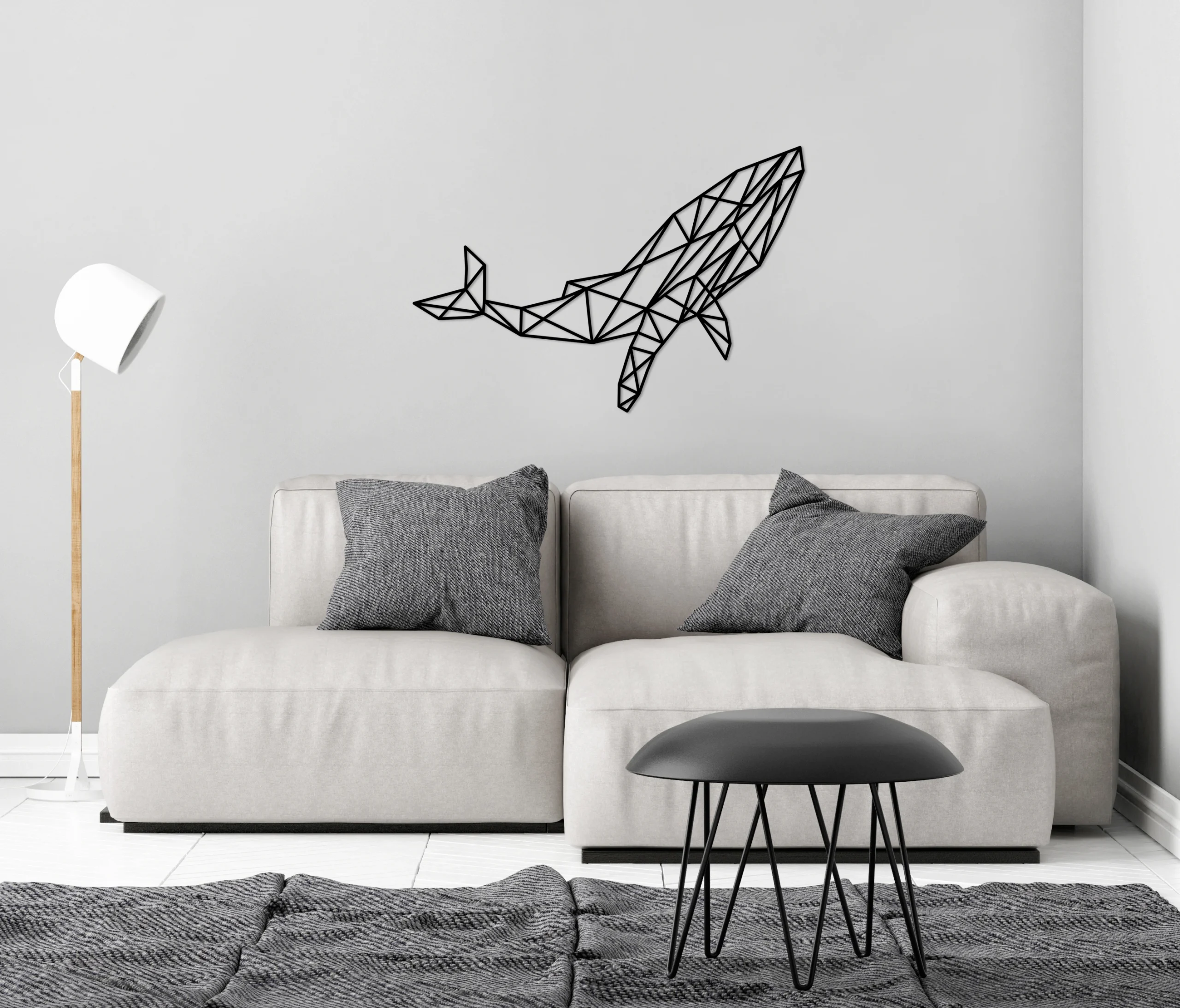 Geometrische walvis Wanddecoratie