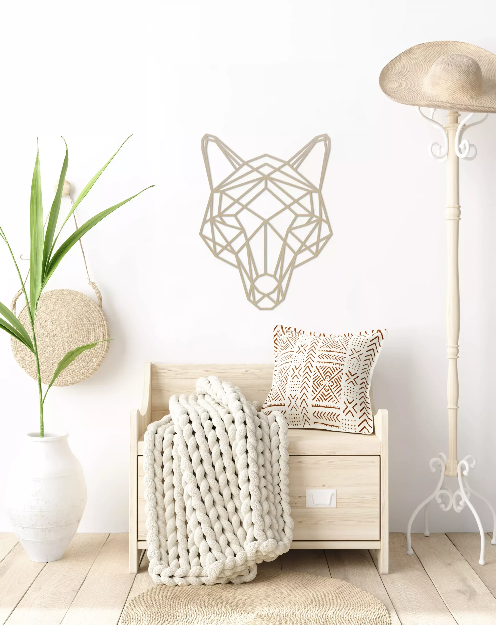 Geometrische vossenkop Wanddecoratie