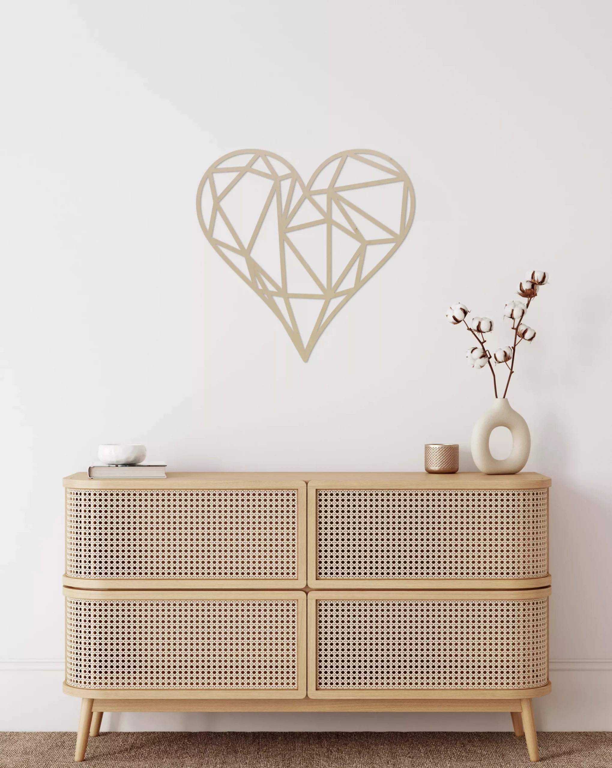 Geometrische hart Wanddecoratie