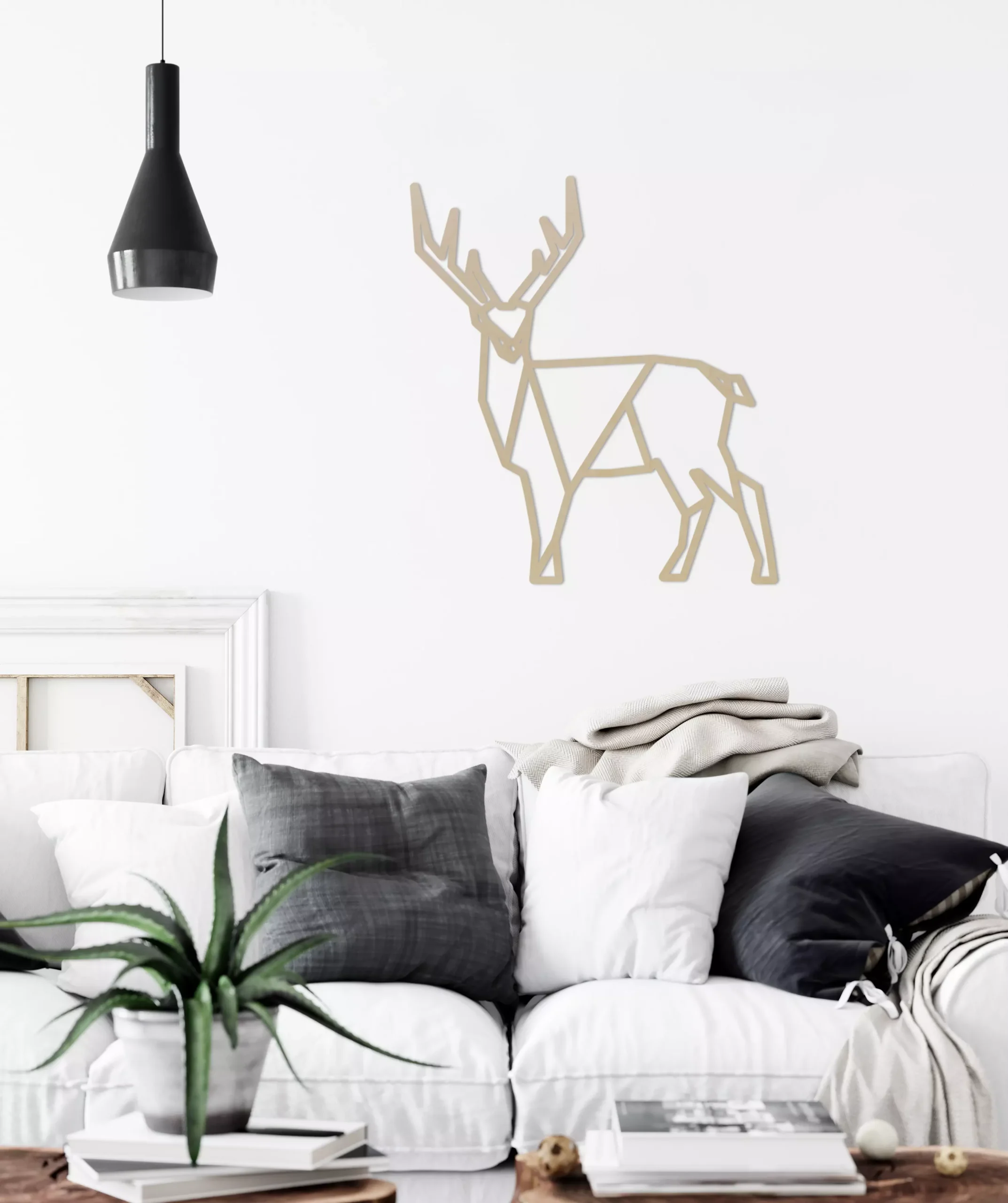 Geometrische minimalistisch hert Wanddecoratie