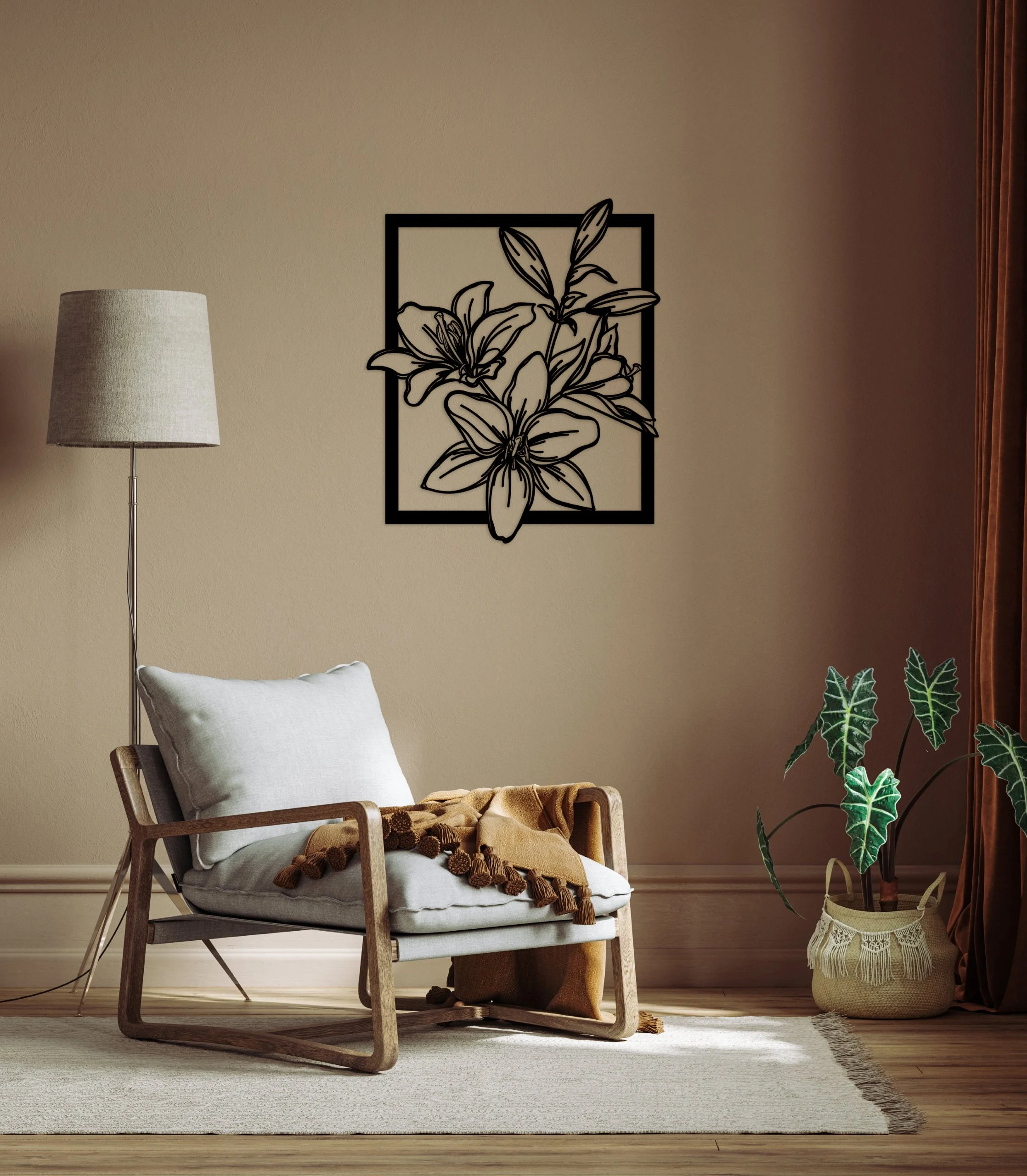 Lelie in kader Wanddecoratie - Afbeelding 2