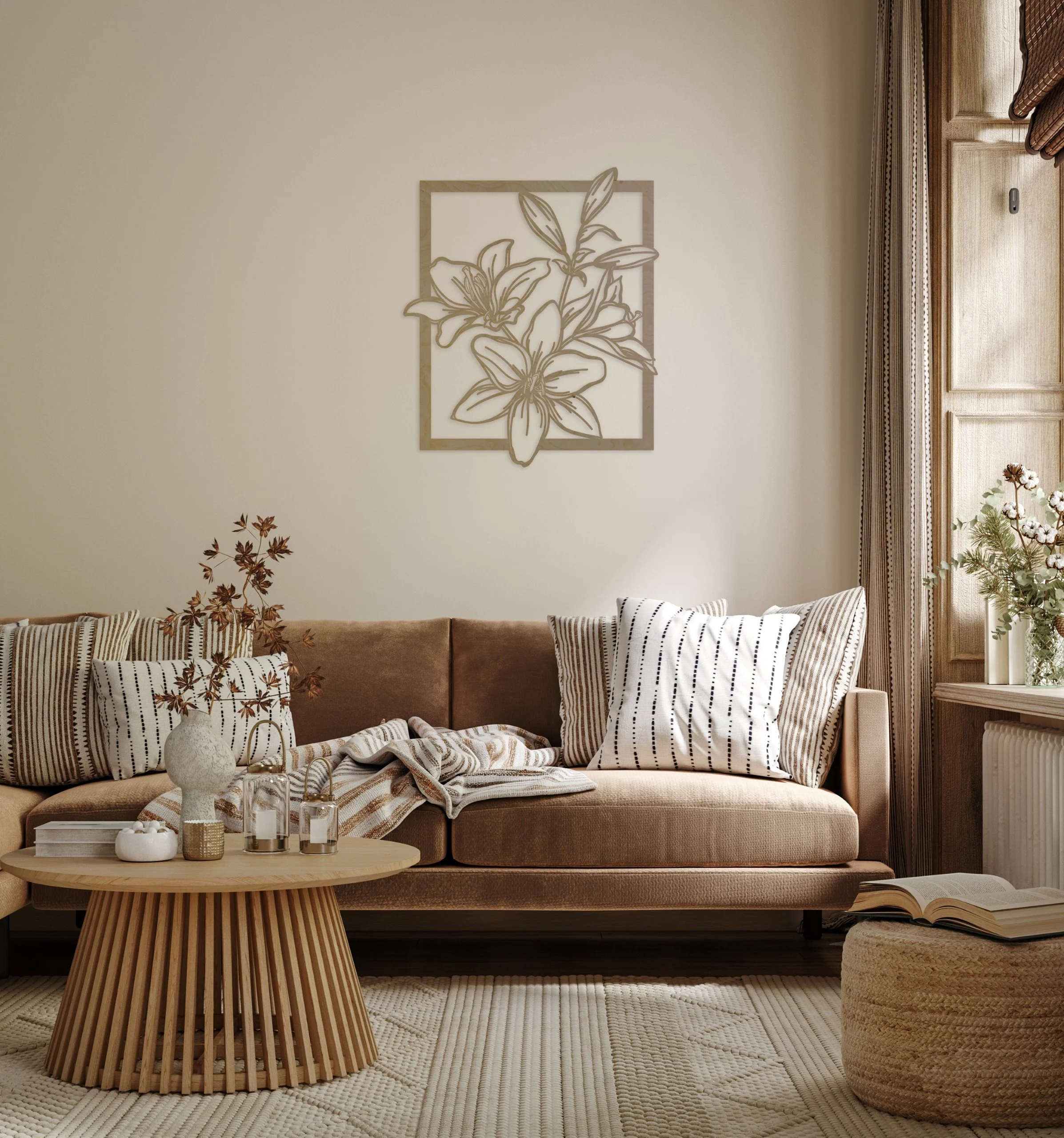 Lelie in kader Wanddecoratie