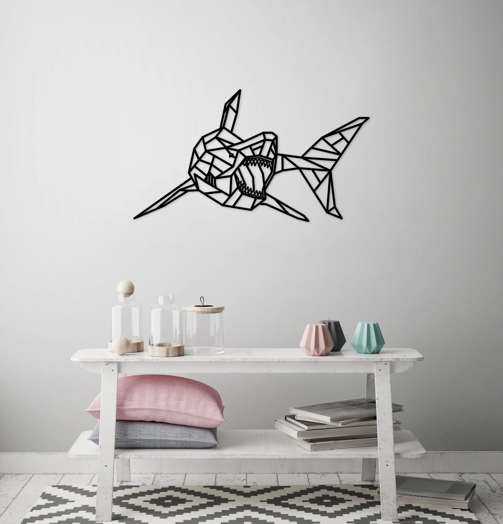 Geometrische Haai Wanddecoratie