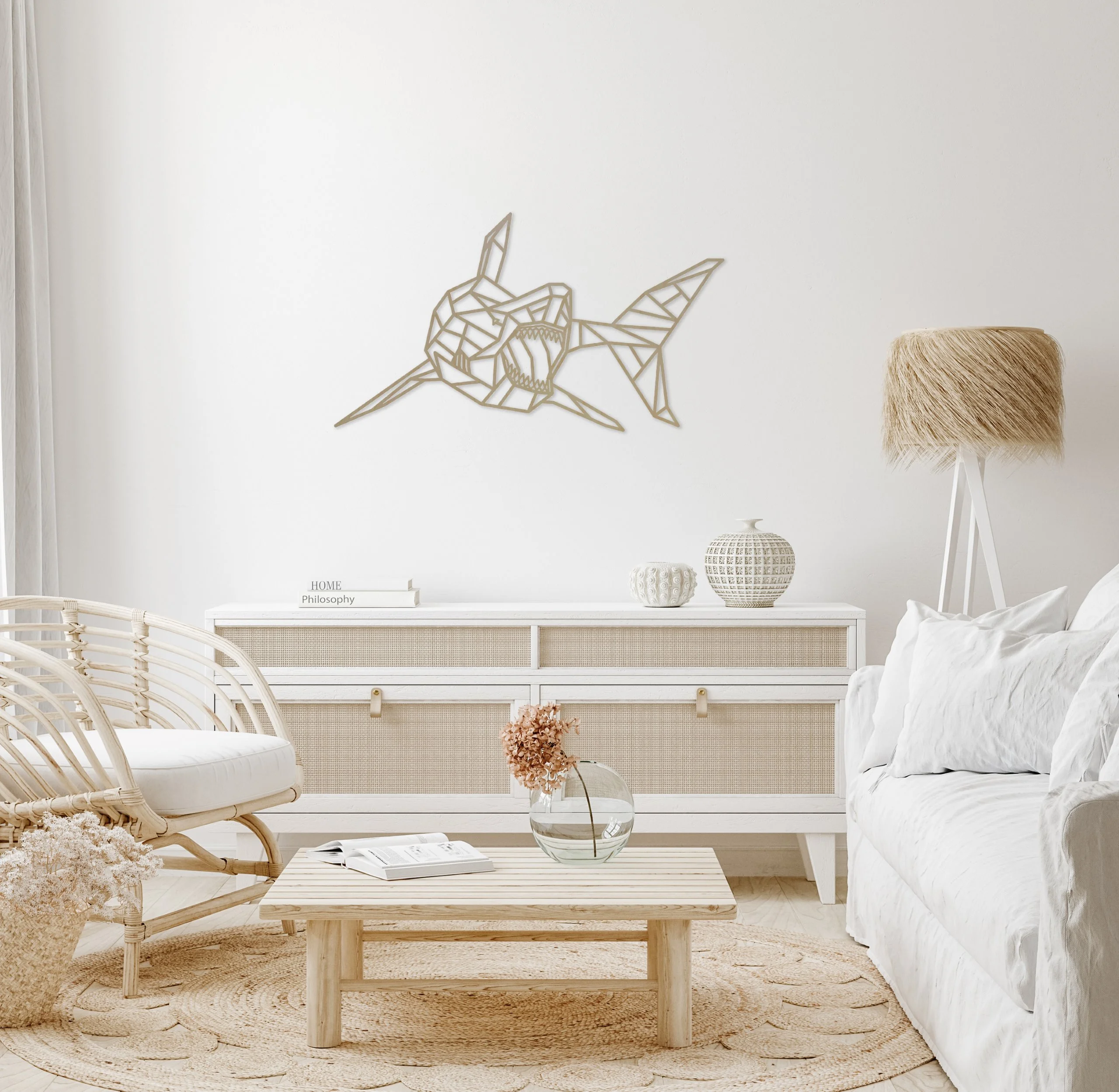 Geometrische Haai Wanddecoratie - Afbeelding 2