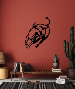 Bull attack Wanddecoratie