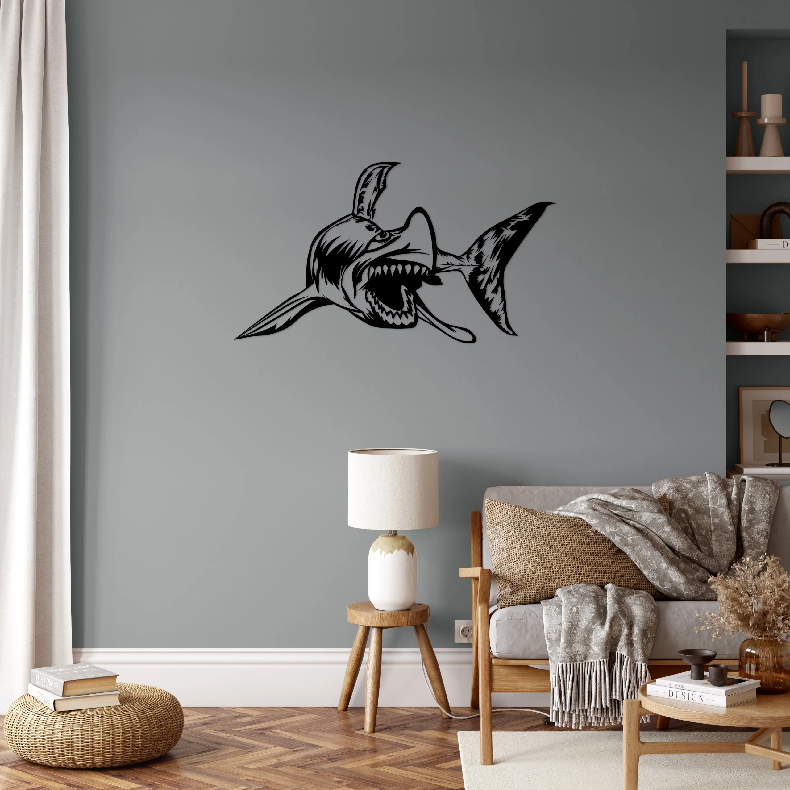 Shark attack Wanddecoratie