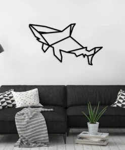 Geometrische minimalistisch haai Wanddecoratie