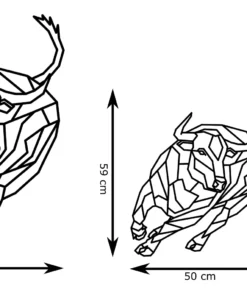Geometrische Stier Wanddecoratie - Afbeelding 3