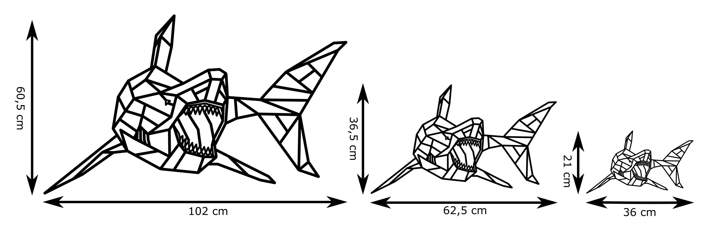 Geometrische Haai Wanddecoratie - Afbeelding 3