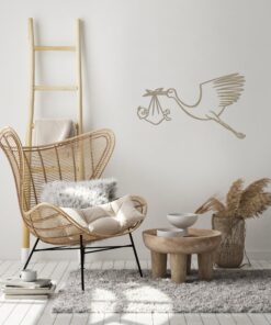 Ooievaar met baby Wanddecoratie