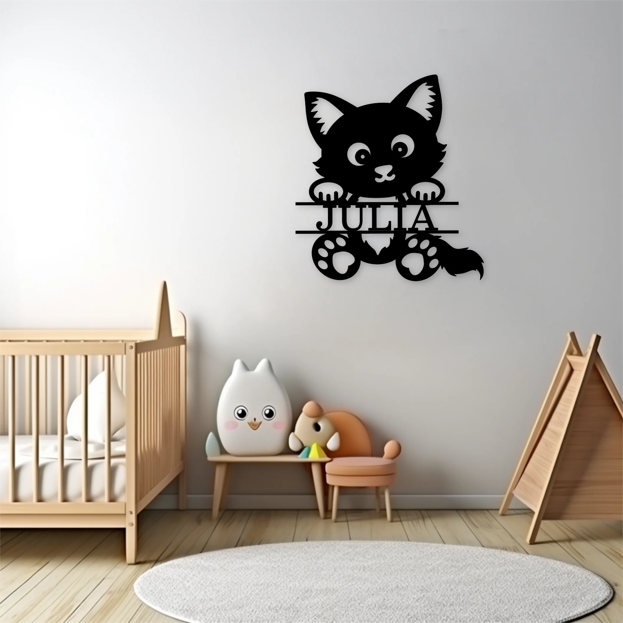 Kitten met naam Wanddecoratie