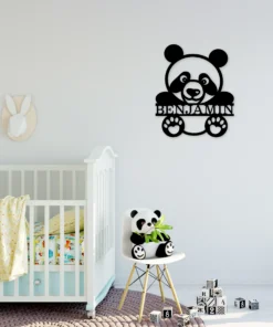 Panda met naam Wanddecoratie