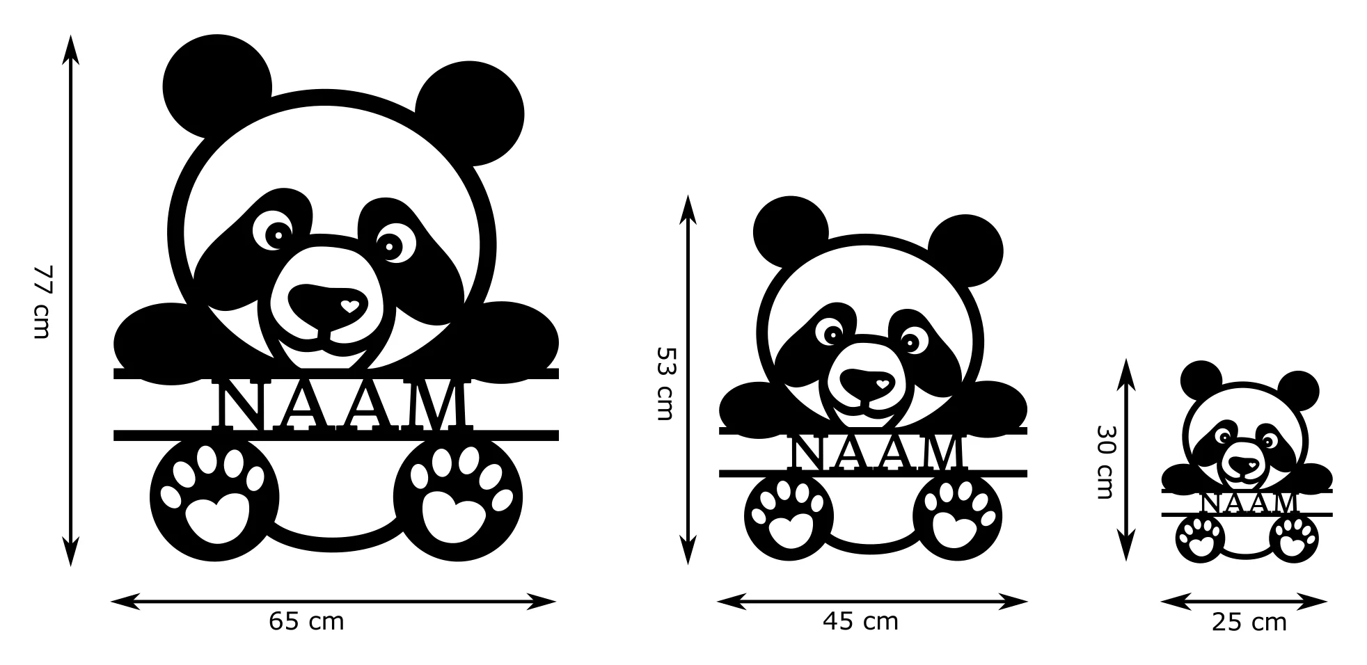 Panda met naam Wanddecoratie - Afbeelding 4