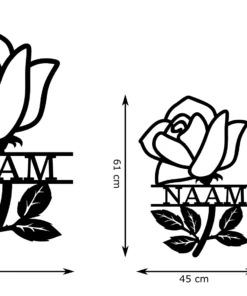 Roos met naam Wanddecoratie - Afbeelding 4
