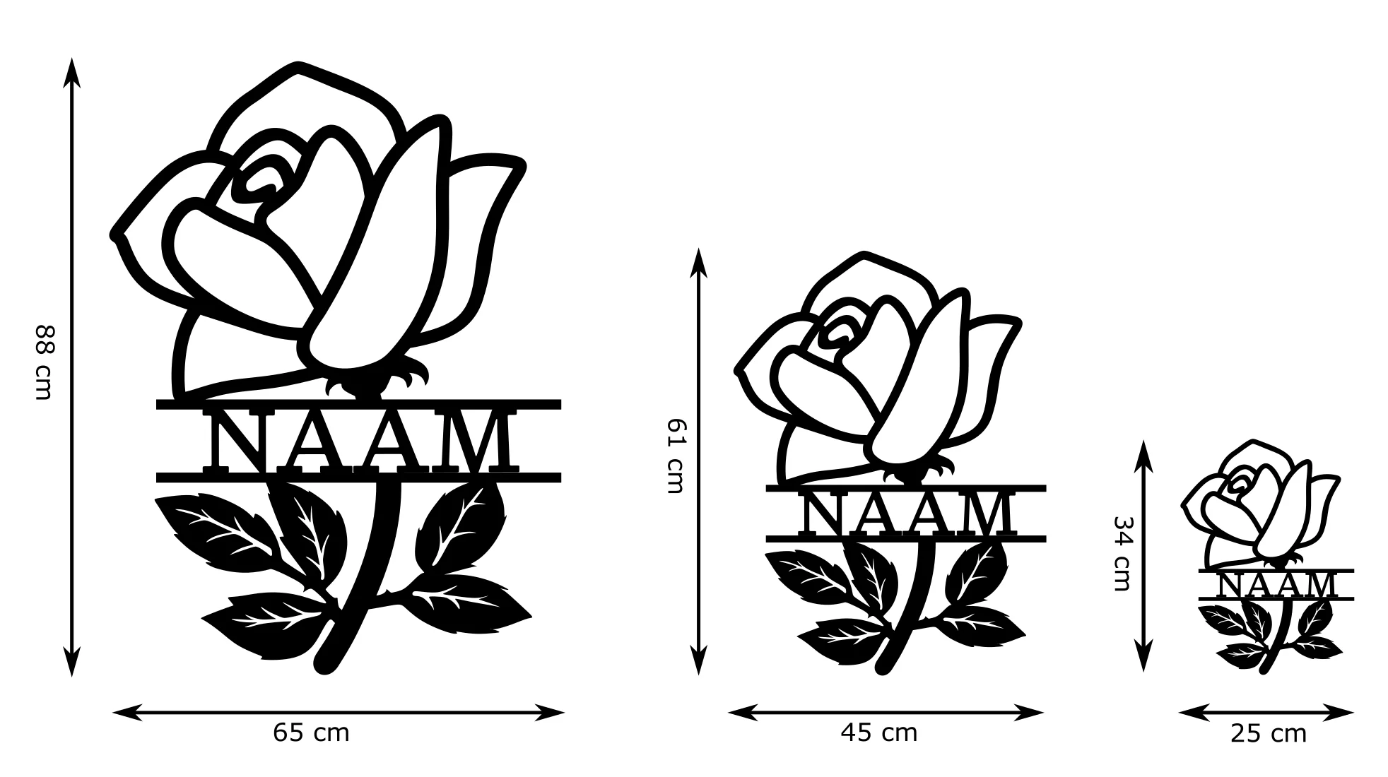 Roos met naam Wanddecoratie - Afbeelding 4