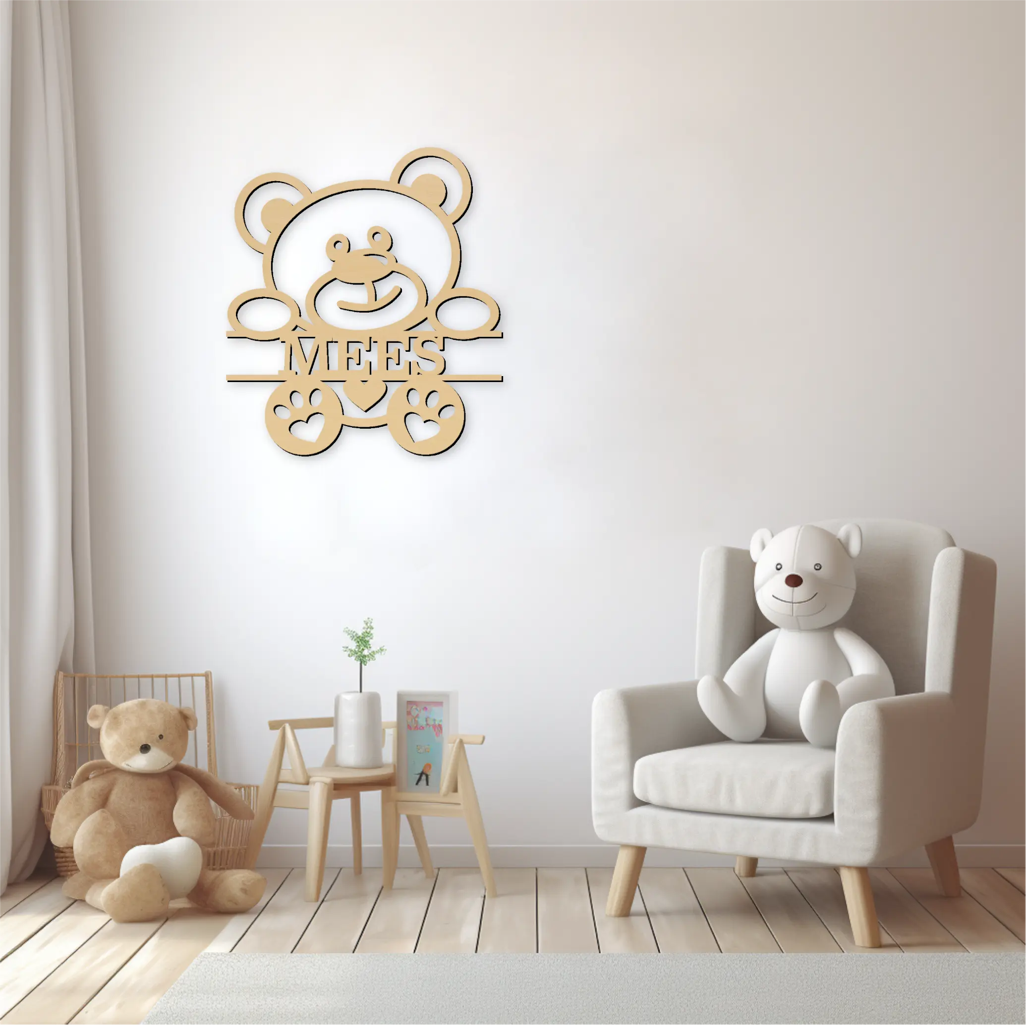 Beer met naam Wanddecoratie