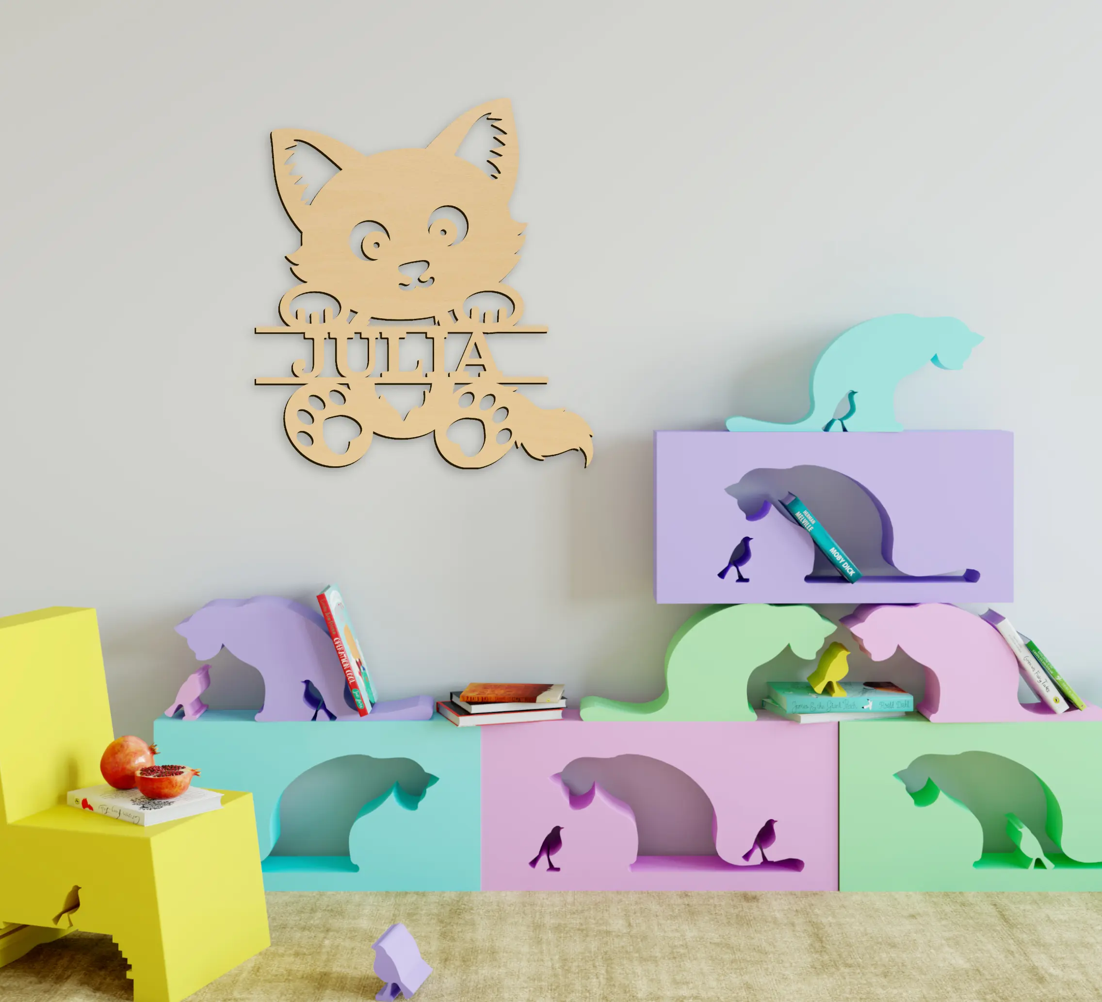 Kitten met naam Wanddecoratie - Afbeelding 6