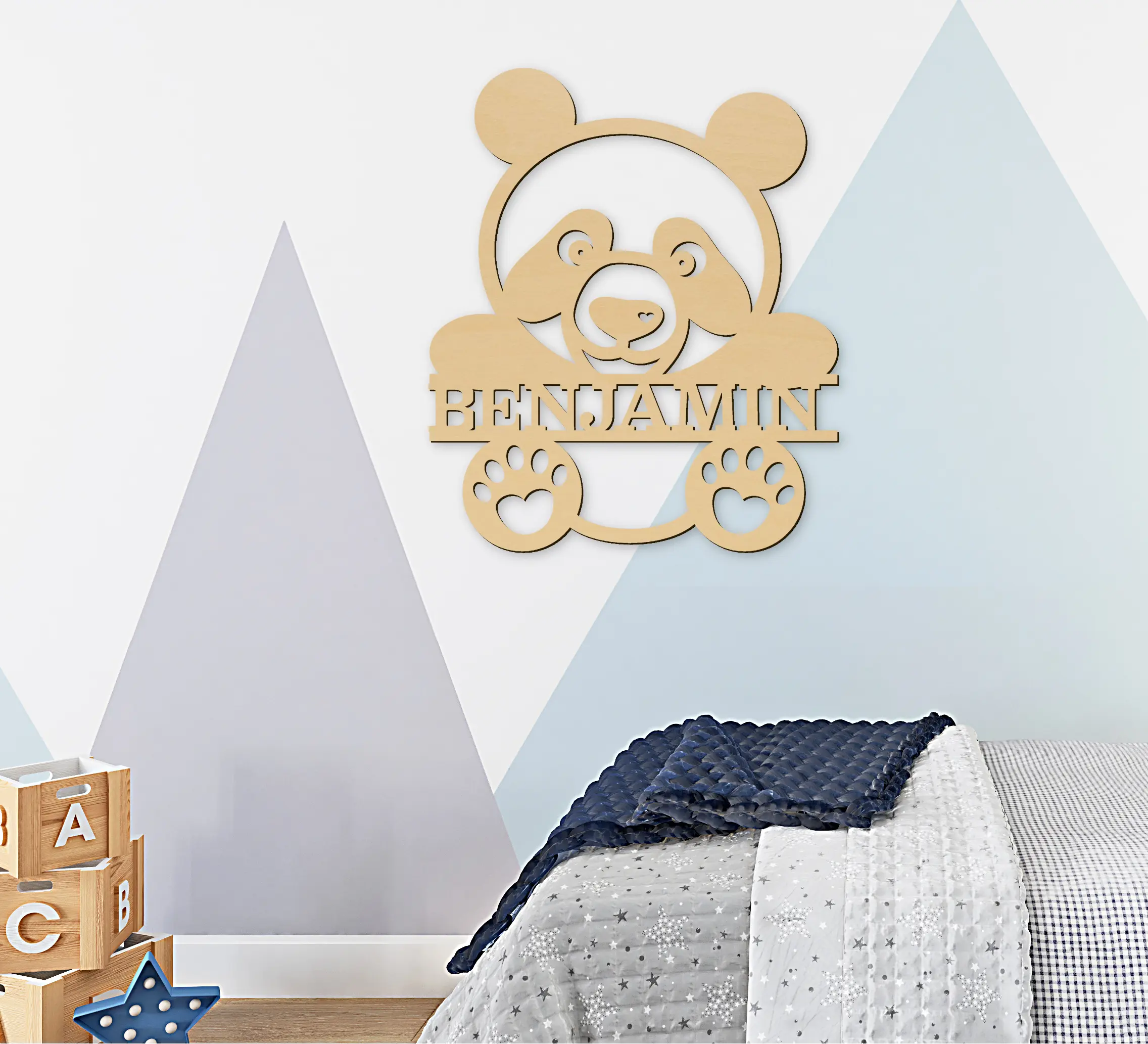Panda met naam Wanddecoratie - Afbeelding 6