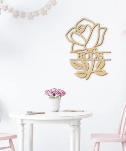 Roos met naam Wanddecoratie