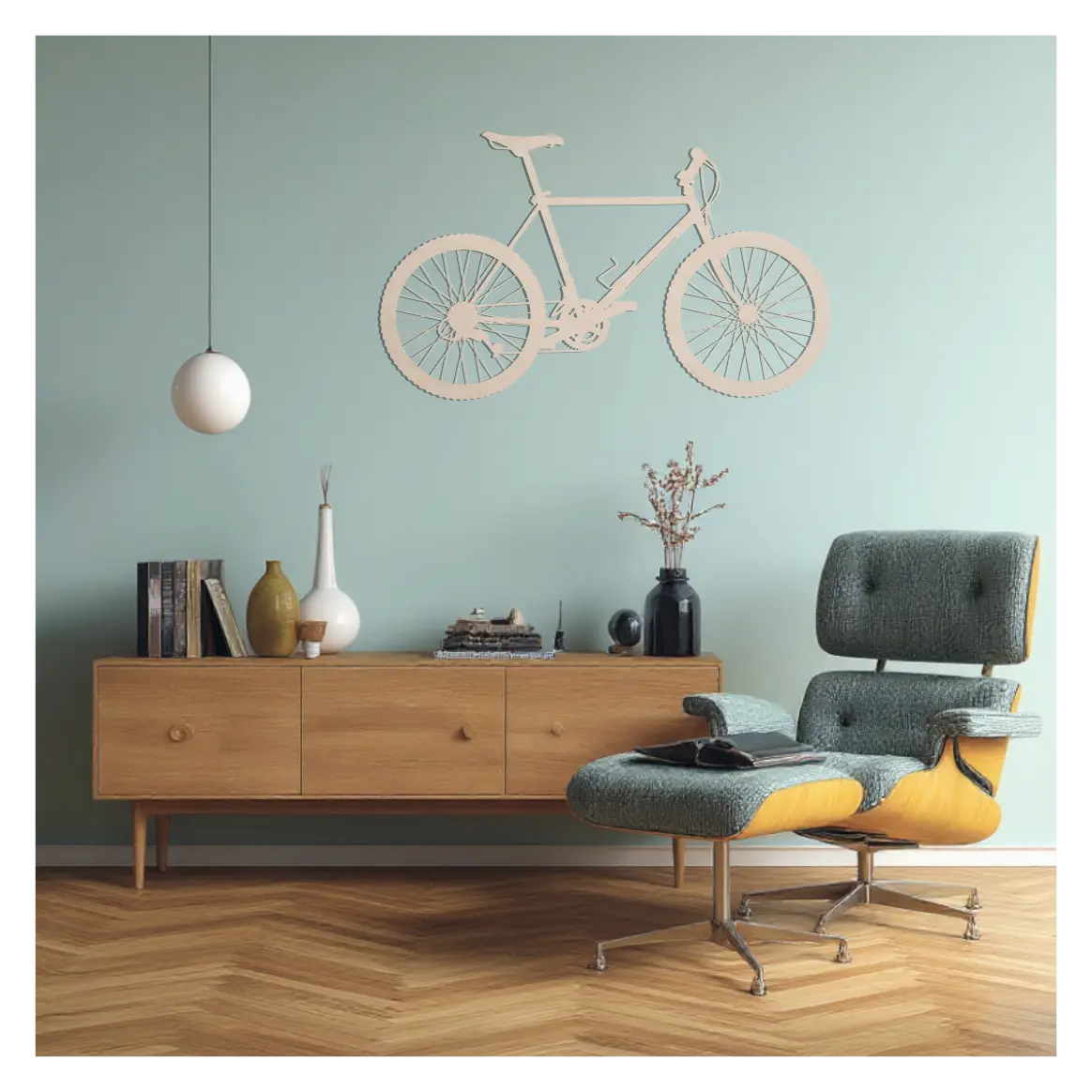 Retro mountainbike – wanddecoratie – Laser gesneden – hout - 3 maten - Moderne Muurdecoratie