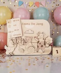 Gepersonaliseerd Geboortebord met Boerderijdieren