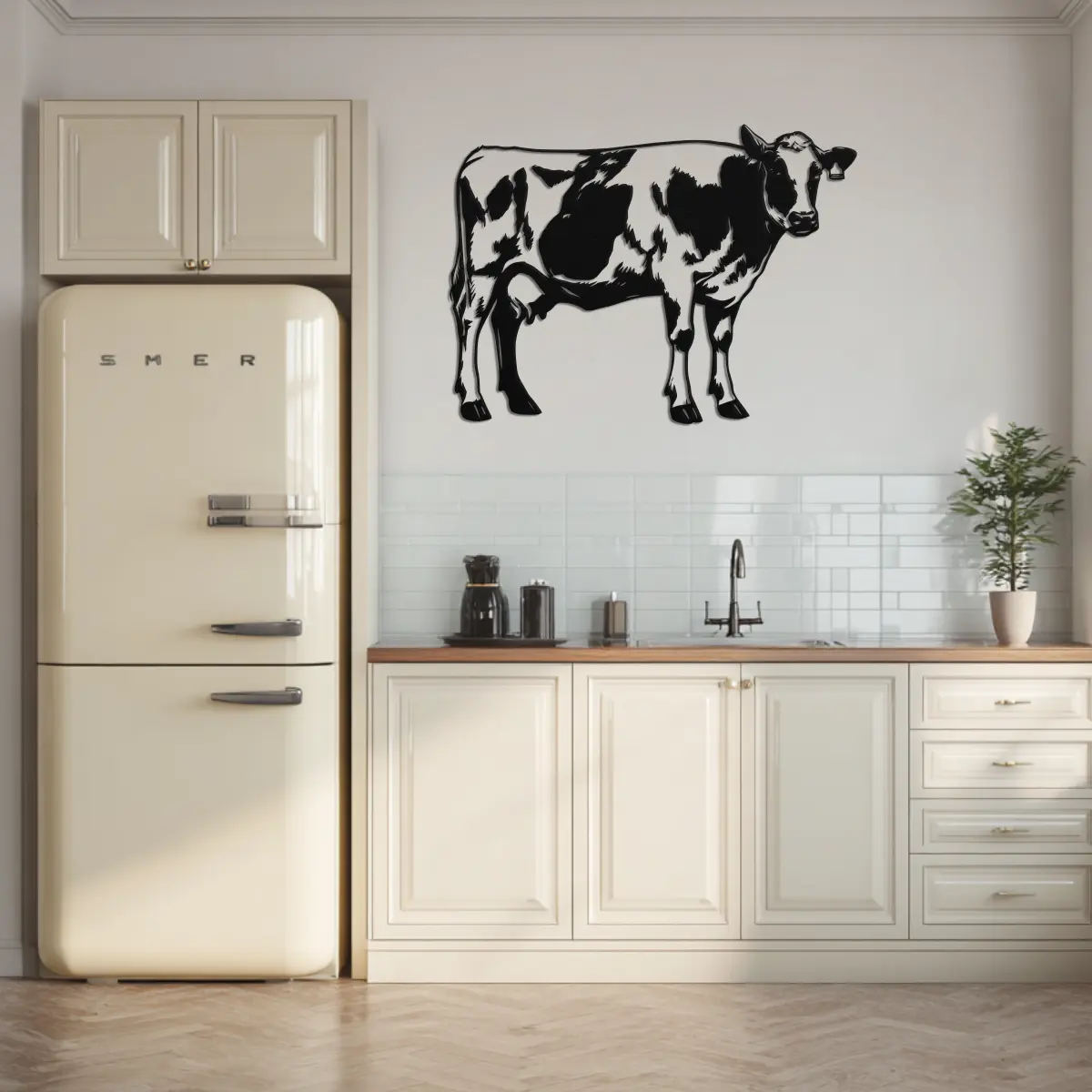 Koe – wanddecoratie – Laser gesneden – hout - 3 maten - Moderne Muurdecoratie