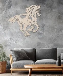 Alternative view of Galopperend paard – wanddecoratie – Laser gesneden – hout - 3 maten - Moderne Muurdecoratie