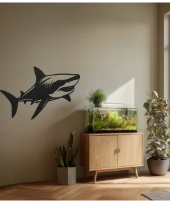 Alternative view of Haai– wanddecoratie – Laser gesneden – hout - 3 maten - Moderne Muurdecoratie