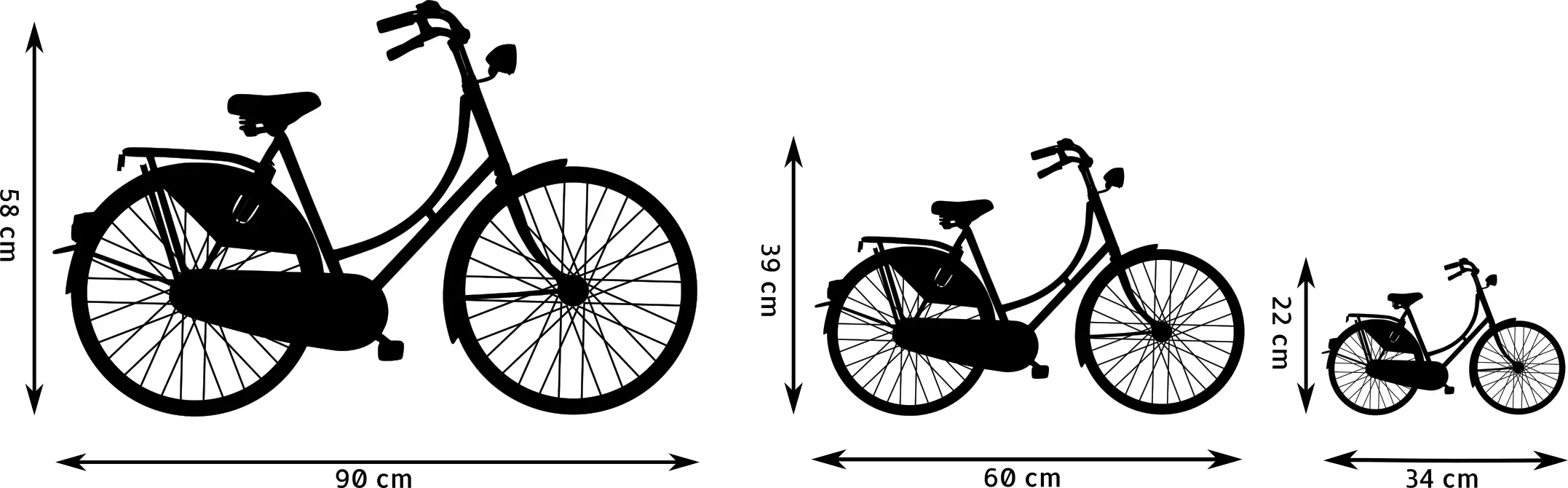 Omafiets – wanddecoratie – Laser gesneden – hout - 3 maten - Moderne Muurdecoratie - Afbeelding 4