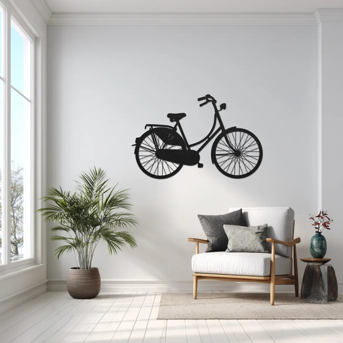 Omafiets – wanddecoratie – Laser gesneden – hout - 3 maten - Moderne Muurdecoratie